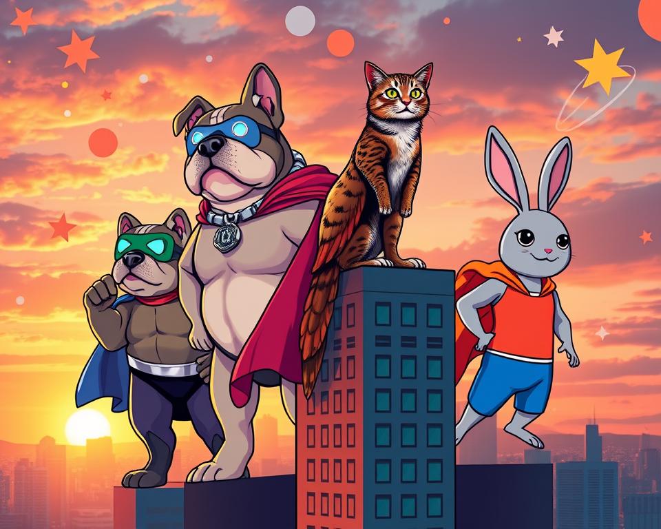 animais de estimação super-heróis